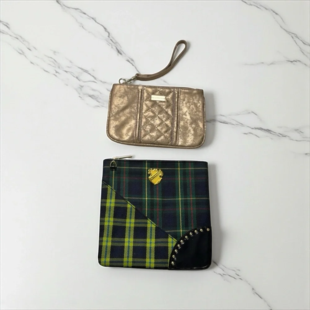 ✨ Bundle: Express Gold Wristlet + MAC Plaid Pouch